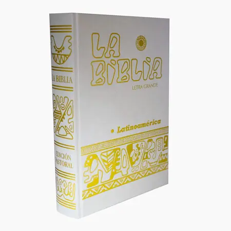 La Biblia Latinoamerica [Nacarina, Letra Grande, Canto Dorado, Pasta Dura, Tamaño Manual, 22 X 15. 5 Cm].